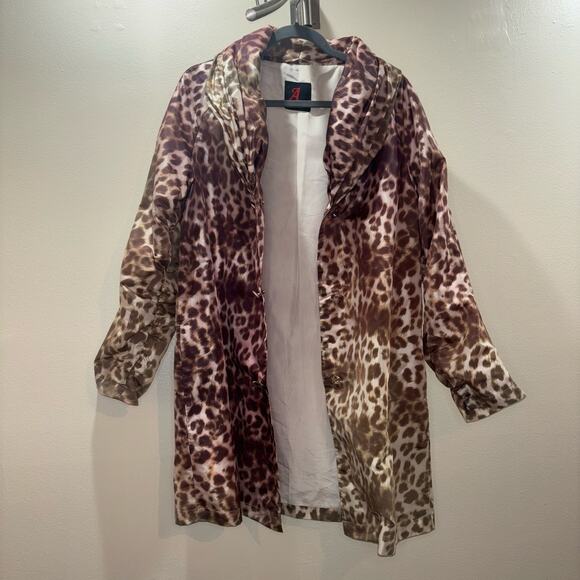 Adrienne Landau Cheetah Print Rain Jacket – Size Small - Picture 6 of 15